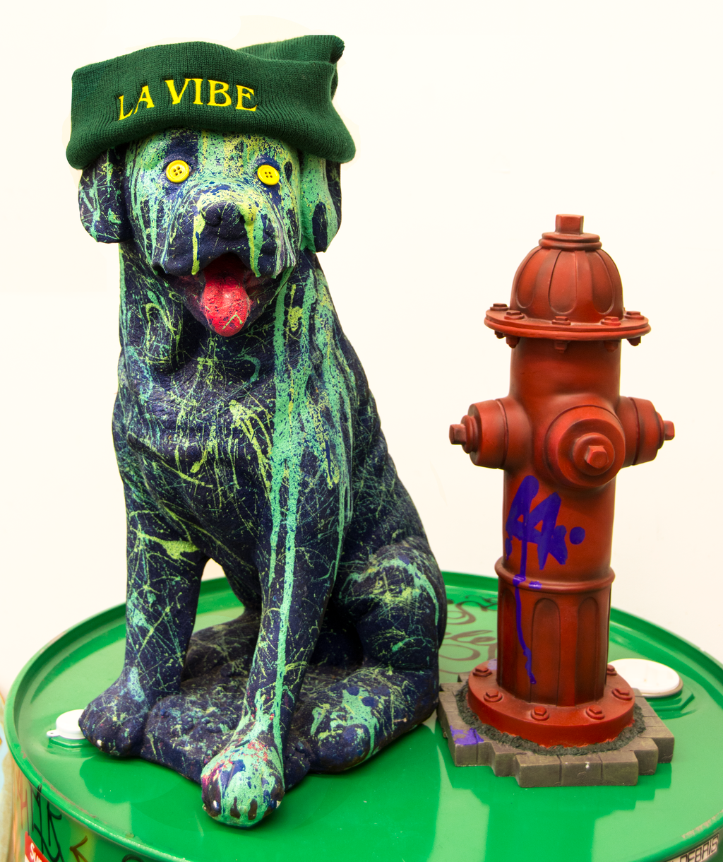 Street Dog next to Water Hydrant